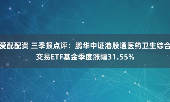 爱配配资 三季报点评：鹏华中证港股通医药卫生综合交易ETF基金季度涨幅31.55%